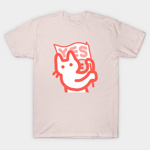 owie waving a yes flag T-Shirt by owiebrainhurts